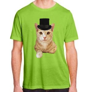 Everyone Loves A Dapper Orange Tabby Cat In A Top Hat Adult ChromaSoft Performance T-Shirt