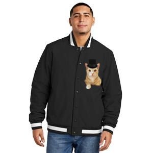 Everyone Loves A Dapper Orange Tabby Cat In A Top Hat Insulated Varsity Jacket