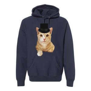 Everyone Loves A Dapper Orange Tabby Cat In A Top Hat Premium Hoodie