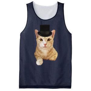 Everyone Loves A Dapper Orange Tabby Cat In A Top Hat Mesh Reversible Basketball Jersey Tank