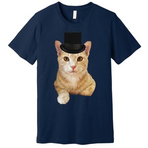 Everyone Loves A Dapper Orange Tabby Cat In A Top Hat Premium T-Shirt