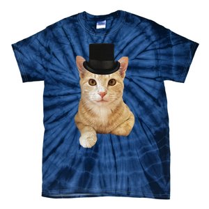 Everyone Loves A Dapper Orange Tabby Cat In A Top Hat Tie-Dye T-Shirt