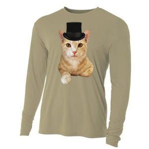 Everyone Loves A Dapper Orange Tabby Cat In A Top Hat Cooling Performance Long Sleeve Crew