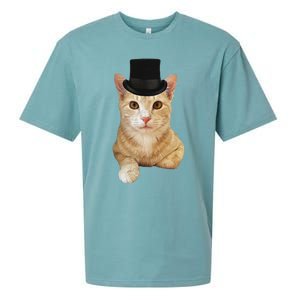 Everyone Loves A Dapper Orange Tabby Cat In A Top Hat Sueded Cloud Jersey T-Shirt