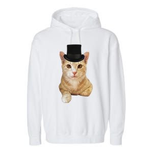 Everyone Loves A Dapper Orange Tabby Cat In A Top Hat Garment-Dyed Fleece Hoodie