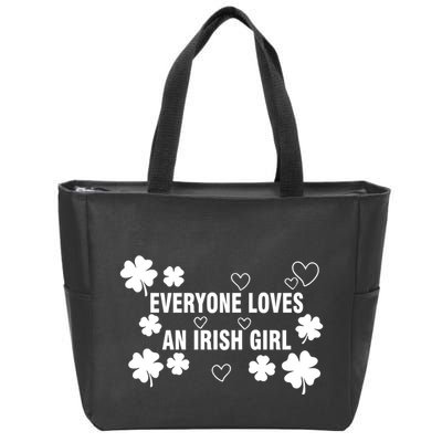 Everyone Loves An Irish Girl Shamrock Zip Tote Bag