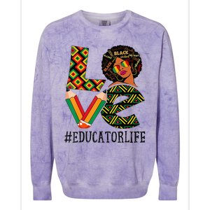 Educator Love African American  Black History Month Colorblast Crewneck Sweatshirt