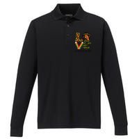 Educator Love African American  Black History Month Performance Long Sleeve Polo