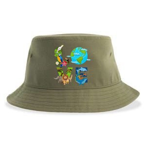 Earth Love Animals Environment Climate Change Earth Day Sustainable Bucket Hat