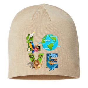 Earth Love Animals Environment Climate Change Earth Day Sustainable Beanie