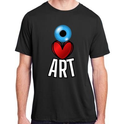 Eye Love Art With A Blue Eyeball A Heart And Word Art Adult ChromaSoft Performance T-Shirt