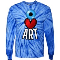 Eye Love Art With A Blue Eyeball A Heart And Word Art Tie-Dye Long Sleeve Shirt