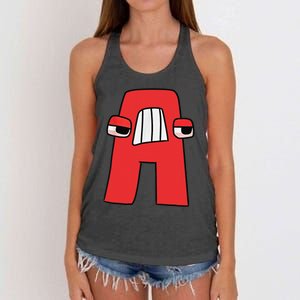 Emotion Letter A Alphabet Lore Funny For Friend  Girls Women's Knotted Racerback Tank