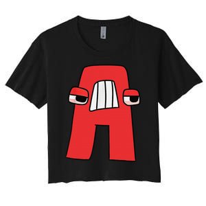 Emotion Letter A Alphabet Lore Funny For Friend  Girls Women's Crop Top Tee