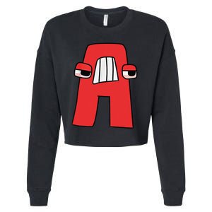 Emotion Letter A Alphabet Lore Funny For Friend  Girls Cropped Pullover Crew