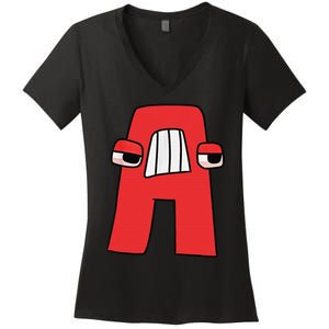 Emotion Letter A Alphabet Lore Funny For Friend  Girls Women's V-Neck T-Shirt