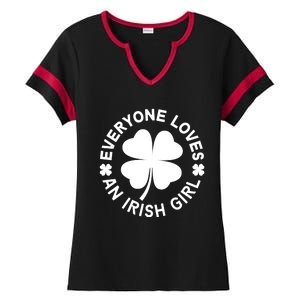 Everyone Loves An Irish Girl Green St Patricks Day Ladies Halftime Notch Neck Tee