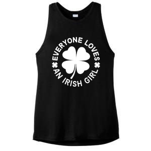 Everyone Loves An Irish Girl Green St Patricks Day Ladies PosiCharge Tri-Blend Wicking Tank