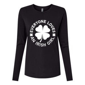 Everyone Loves An Irish Girl Green St Patricks Day Womens Cotton Relaxed Long Sleeve T-Shirt