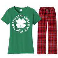 Everyone Loves An Irish Girl Green St Patricks Day Women's Flannel Pajama Set