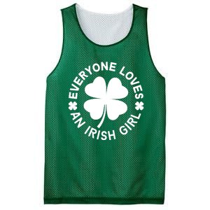 Everyone Loves An Irish Girl Green St Patricks Day Mesh Reversible Basketball Jersey Tank