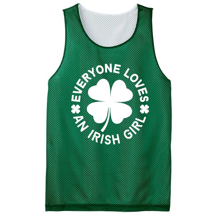 Everyone Loves An Irish Girl Green St Patricks Day Mesh Reversible Basketball Jersey Tank