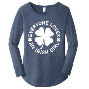 Everyone Loves An Irish Girl Green St Patricks Day Women's Perfect Tri Tunic Long Sleeve Shirt