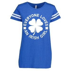 Everyone Loves An Irish Girl Green St Patricks Day Enza Ladies Jersey Football T-Shirt