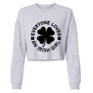 Everyone Loves An Irish Girl Green St Patricks Day Cropped Pullover Crew