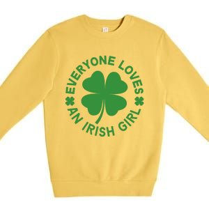 Everyone Loves An Irish Girl Green St Patricks Day Premium Crewneck Sweatshirt