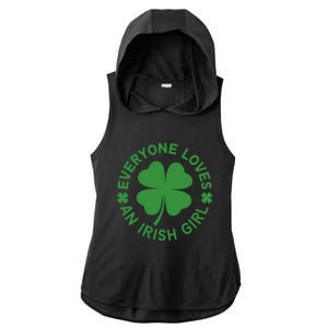 Everyone Loves An Irish Girl Green St Patricks Day Ladies PosiCharge Tri-Blend Wicking Draft Hoodie Tank