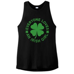 Everyone Loves An Irish Girl Green St Patricks Day Ladies PosiCharge Tri-Blend Wicking Tank