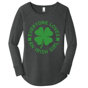 Everyone Loves An Irish Girl Green St Patricks Day Women's Perfect Tri Tunic Long Sleeve Shirt