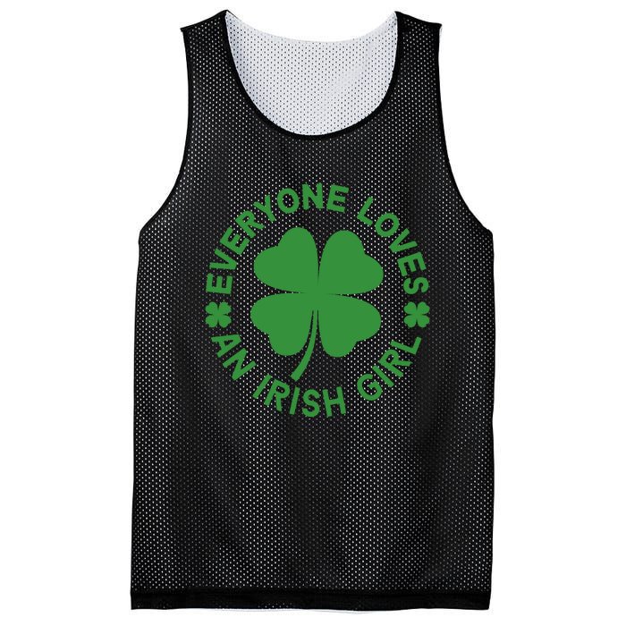 Everyone Loves An Irish Girl Green St Patricks Day Mesh Reversible Basketball Jersey Tank