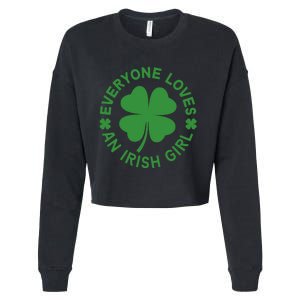 Everyone Loves An Irish Girl Green St Patricks Day Cropped Pullover Crew