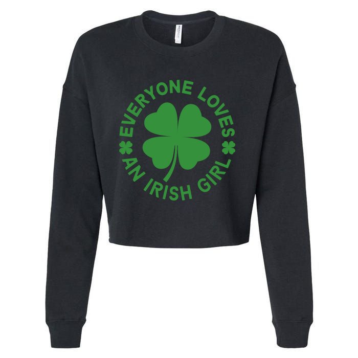 Everyone Loves An Irish Girl Green St Patricks Day Cropped Pullover Crew