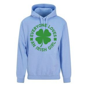 Everyone Loves An Irish Girl Green St Patricks Day Unisex Surf Hoodie