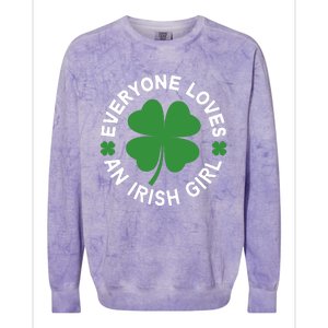 Everyone Loves An Irish Girl Green St Patricks Day Colorblast Crewneck Sweatshirt