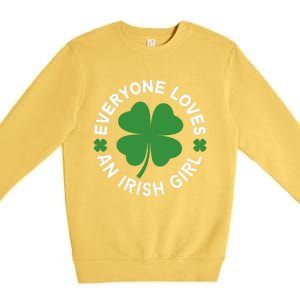 Everyone Loves An Irish Girl Green St Patricks Day Premium Crewneck Sweatshirt