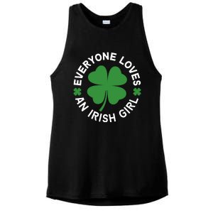 Everyone Loves An Irish Girl Green St Patricks Day Ladies PosiCharge Tri-Blend Wicking Tank