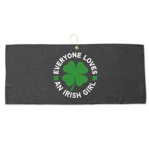 Everyone Loves An Irish Girl Green St Patricks Day Large Microfiber Waffle Golf Towel