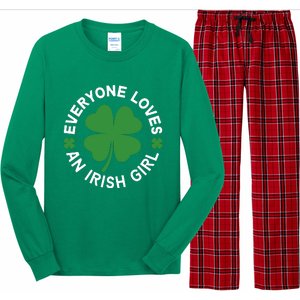 Everyone Loves An Irish Girl Green St Patricks Day Long Sleeve Pajama Set