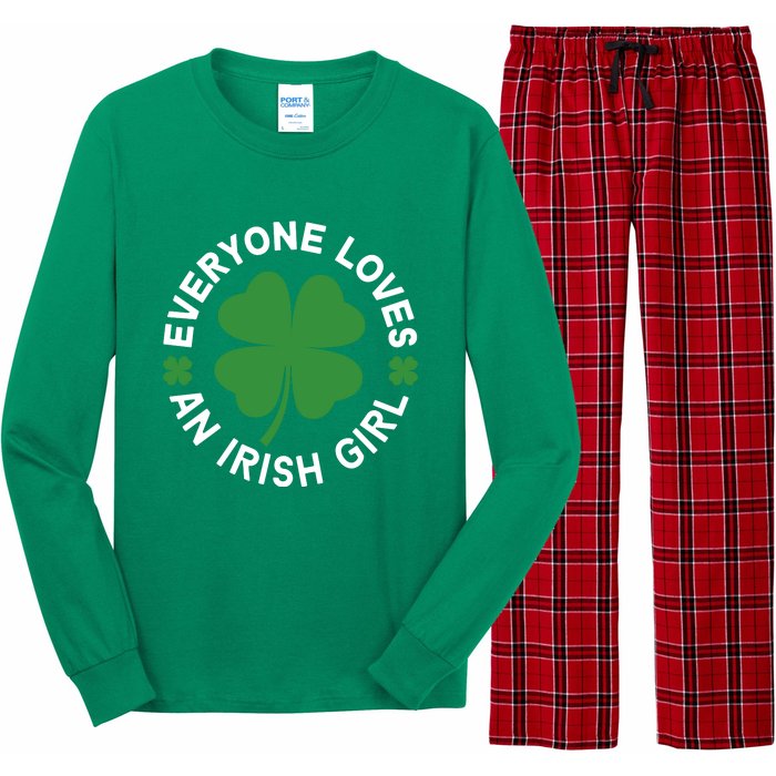 Everyone Loves An Irish Girl Green St Patricks Day Long Sleeve Pajama Set