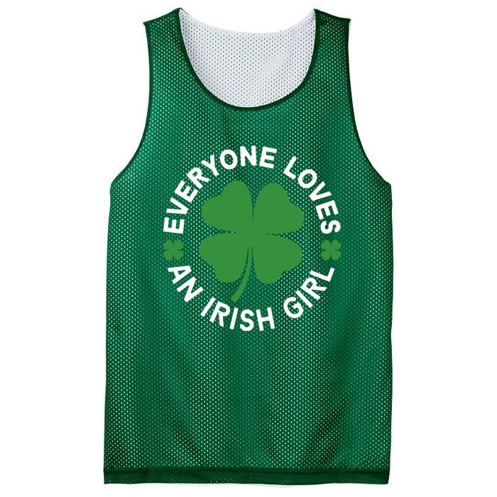 Everyone Loves An Irish Girl Green St Patricks Day Mesh Reversible Basketball Jersey Tank