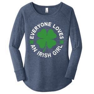 Everyone Loves An Irish Girl Green St Patricks Day Women's Perfect Tri Tunic Long Sleeve Shirt