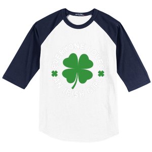 Everyone Loves An Irish Girl Green St Patricks Day Baseball Sleeve Shirt