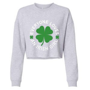 Everyone Loves An Irish Girl Green St Patricks Day Cropped Pullover Crew