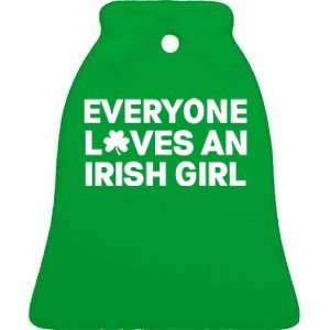 Everyone Loves An Irish Girl Green St Patricks Day Ceramic Bell Ornament