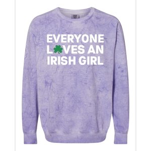 Everyone Loves An Irish Girl Green St Patricks Day Colorblast Crewneck Sweatshirt