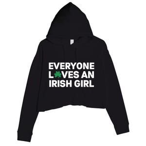 Everyone Loves An Irish Girl Green St Patricks Day Crop Fleece Hoodie